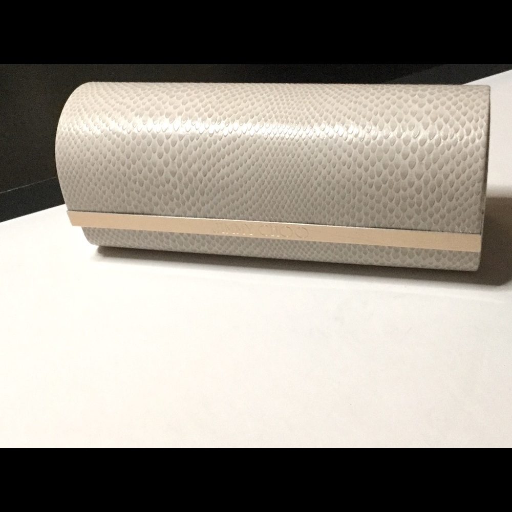 JIMMY CHOO SUNGLASSES CASE CREAM AND GOLD NWOT